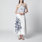 FARM Rio Coast Stars printed linen midi dress