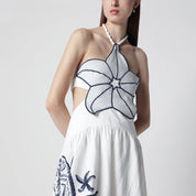 FARM Rio Coast Stars printed linen midi dress