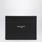 Saint Laurent Black textured leather card holder