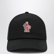 Casquette Moncler Grenoble noire avec visière et patch logo
