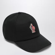 Casquette Moncler Grenoble noire avec visière et patch logo