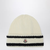 Moncler white and blue wool hat — refined warmth