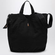 Grand sac fourre-tout en toile noire avec logo Polo Ralph Lauren