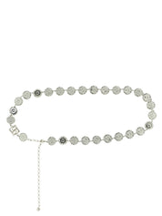 Magda Butrym 05 Chain Belt — Silver Floral Crystal Luxe