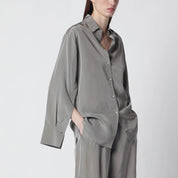 Róhe Light grey striped oversized shirt