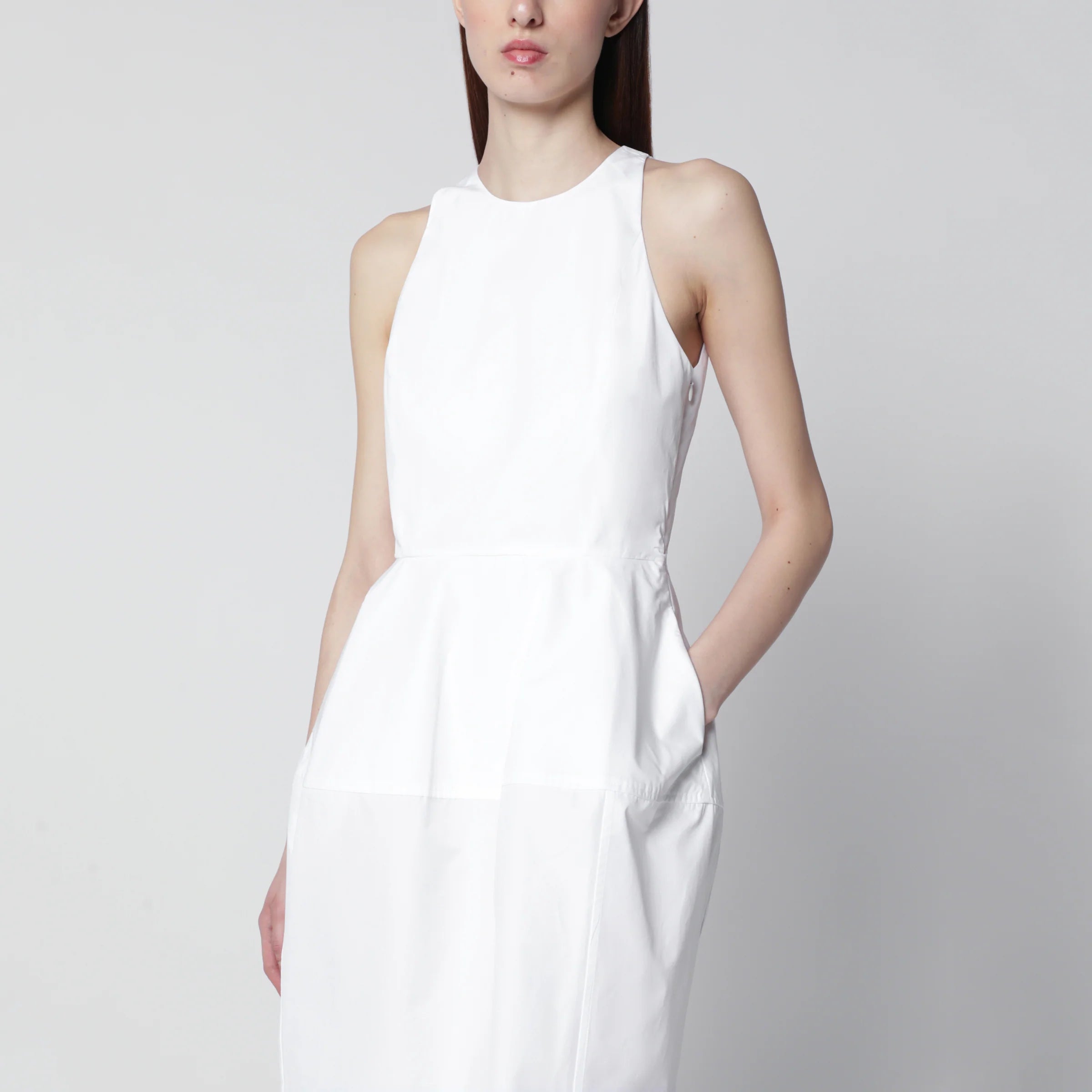 Róhe White midi cotton dress