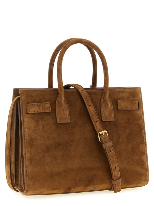 Saint Laurent Sac De Jour Baby Handbag — Brown Suede 26cm