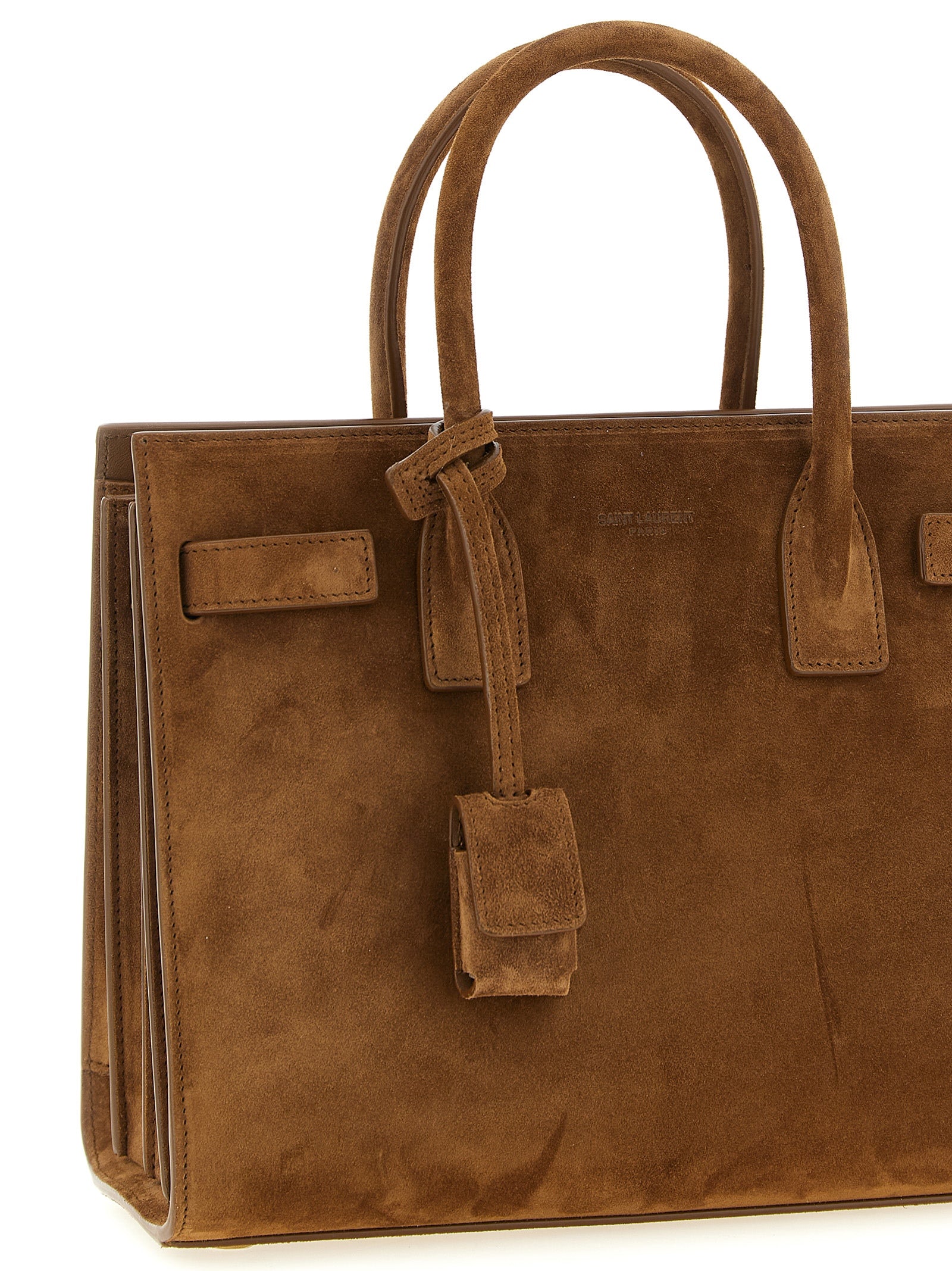 Saint Laurent Sac De Jour Baby Handbag — Brown Suede 26cm