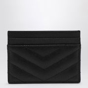 Saint Laurent Black Monogram credit card holder in matelassé leather