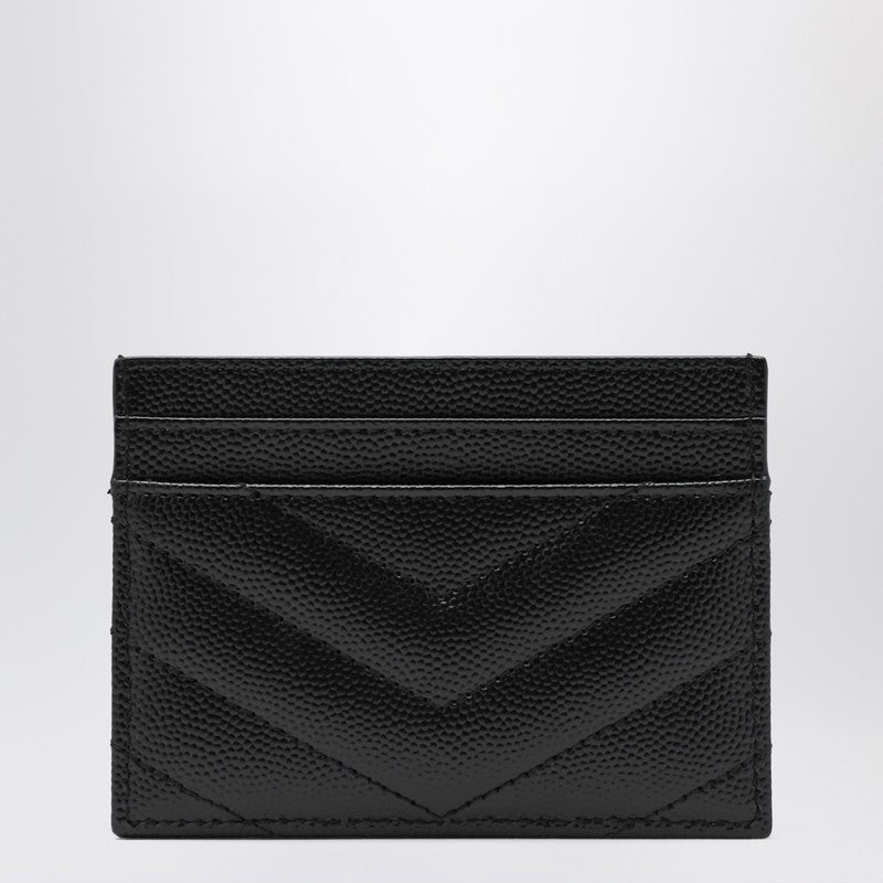 Saint Laurent Cassandre card holder in black leather