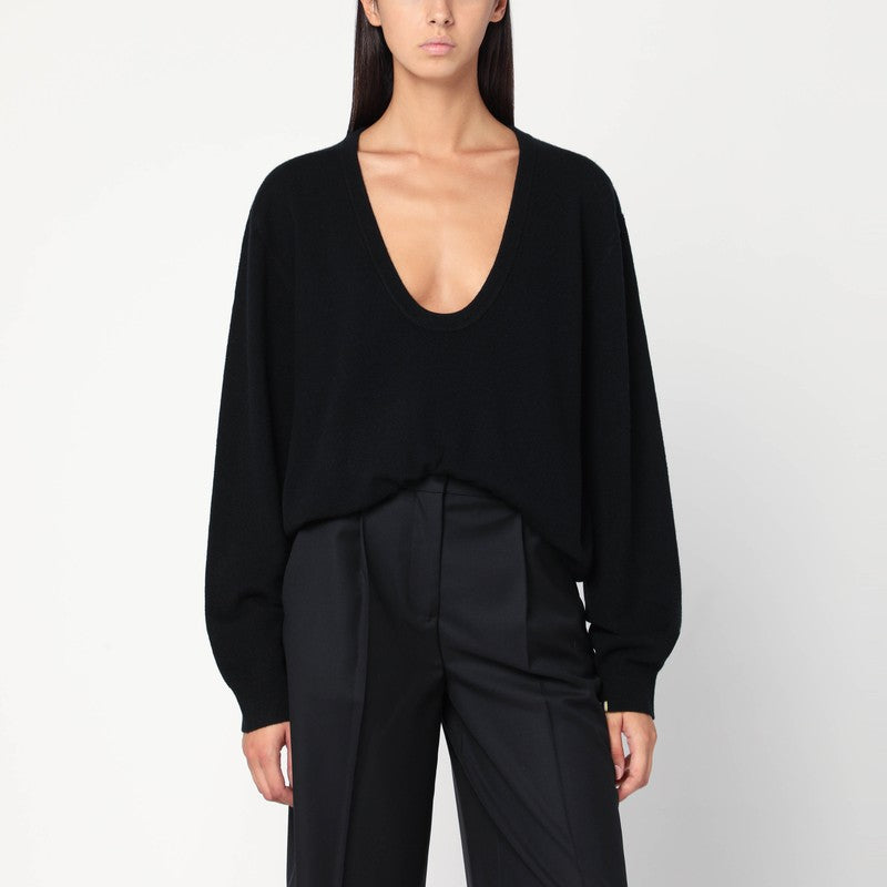 extreme cashmere Gray cashmere V-neck sweater