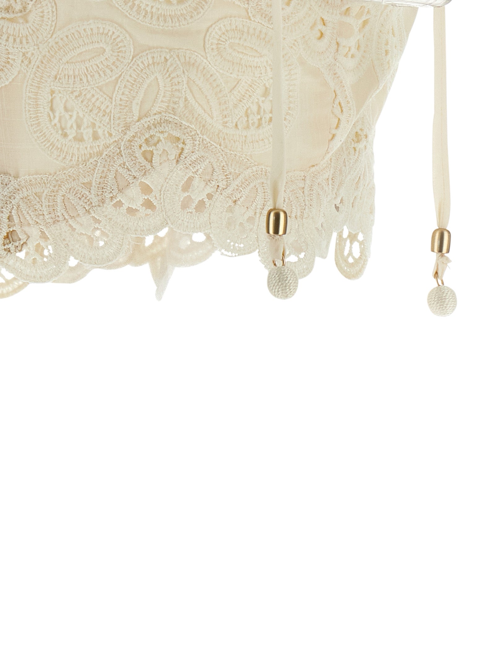 Zimmermann Rhiannon Top — Embroidered Cotton Top (Beige)