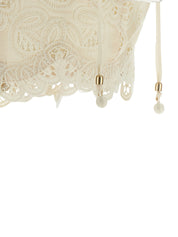Zimmermann Rhiannon Top — Embroidered Cotton Top (Beige)