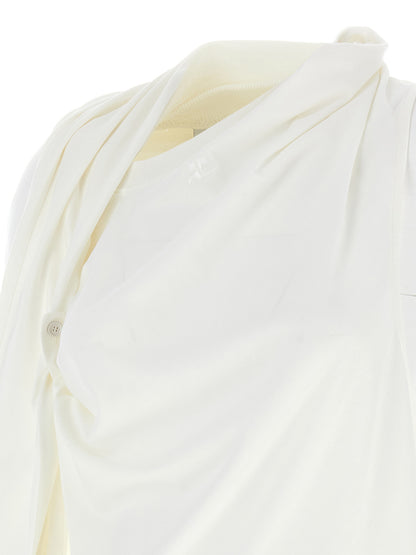 Courreges Asymetrique Off The Shoulder T-shirt