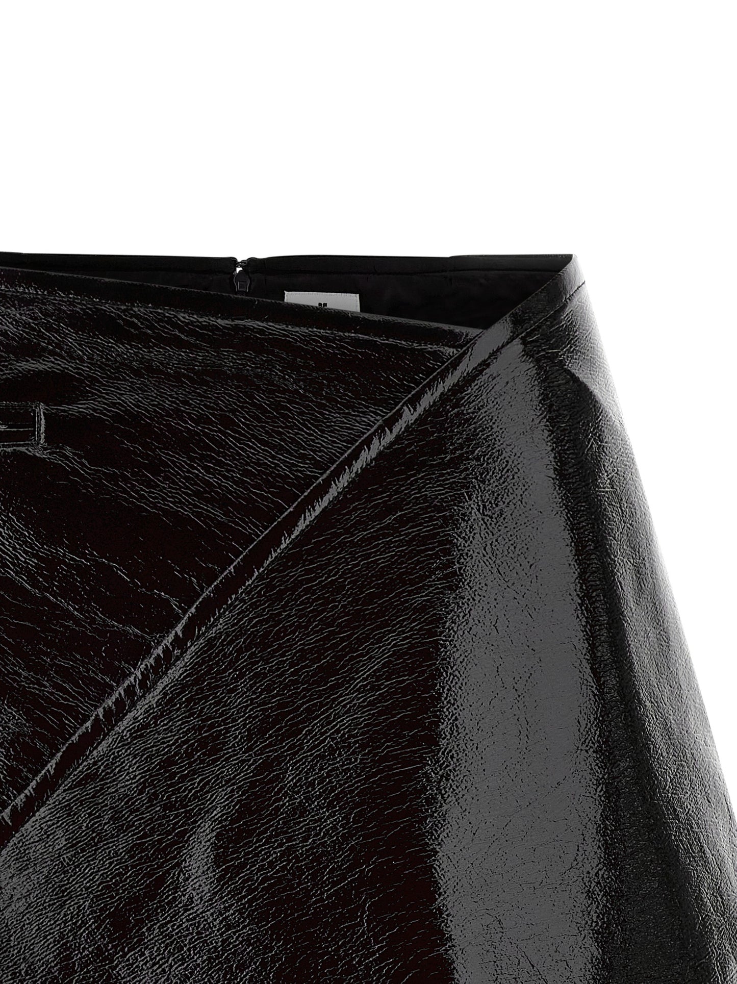 Courreges Fold Vinyl Mini Skirt — Black Mini Skirt