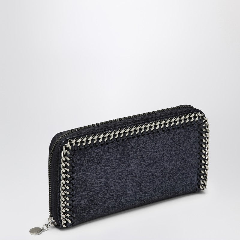 Stella McCartney Falabella zip-around wallet in Ink faux leather