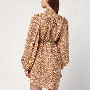 Zimmermann Leopard print short dress in linen