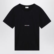 T-shirt col rond noir à imprimé logo Saint Laurent