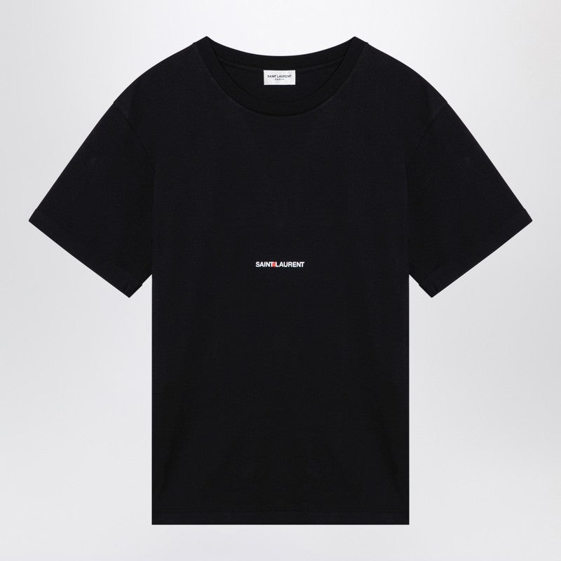 T-shirt col rond noir à imprimé logo Saint Laurent