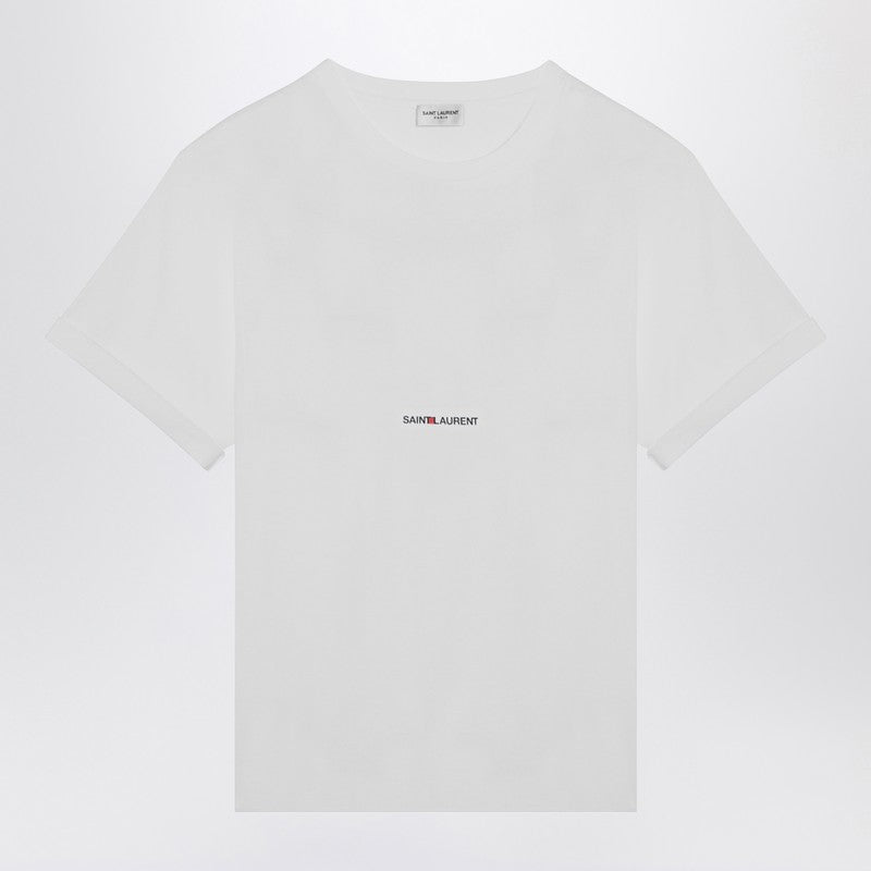 Saint Laurent White logo-print crew-neck t-shirt