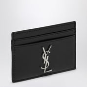 Saint Laurent Monogram black credit card holder in calf leather