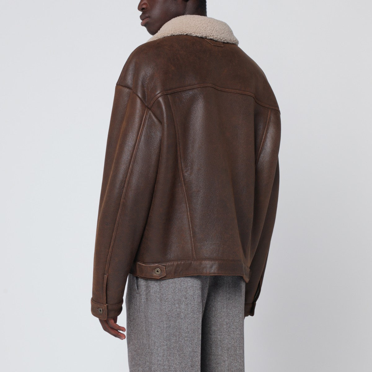 Burnt Brown Leather Jacket — Salvatore Santoro