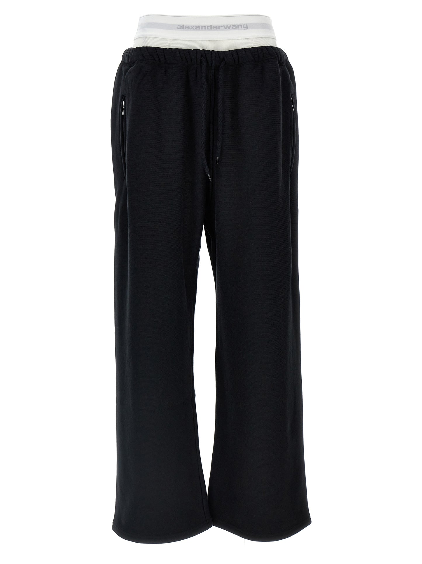 T By Alexander Wang Wide Leg W/ Logo Elastic Exposed Brief Joggers