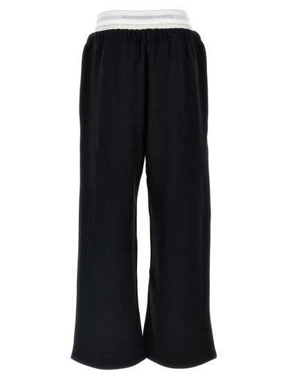 T By Alexander Wang Wide Leg W/ Logo Elastic Exposed Brief Joggers
