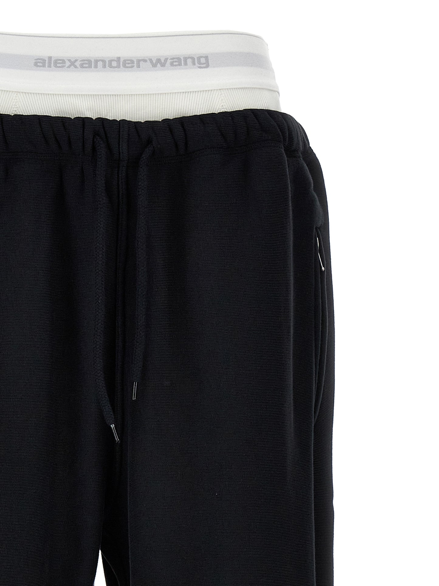 T By Alexander Wang Wide Leg W/ Logo Elastic Exposed Brief Joggers