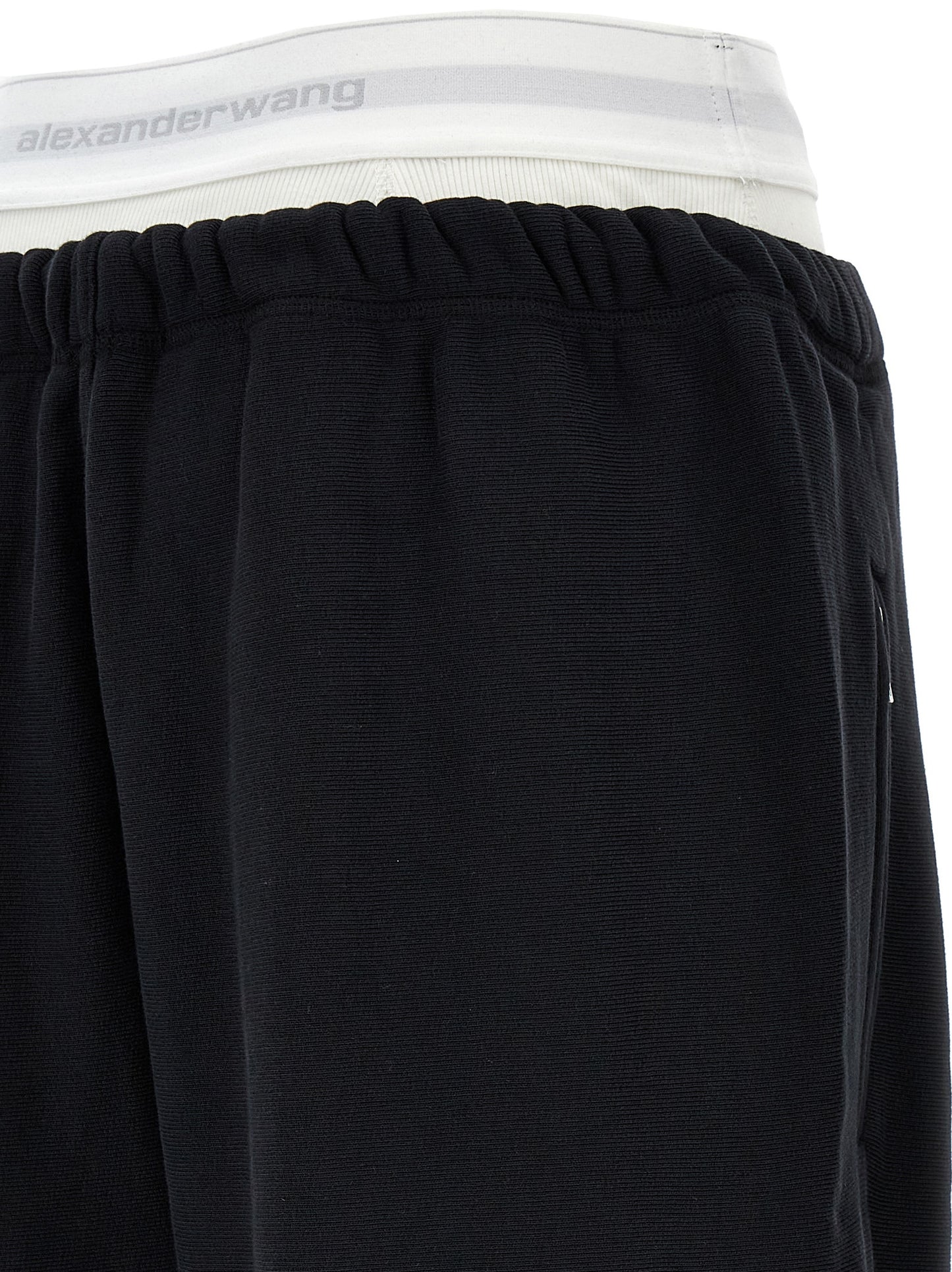 T By Alexander Wang Wide Leg W/ Logo Elastic Exposed Brief Joggers