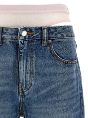Denim X Alexander Wang Jeans — Slit Hem Mesh Undie
