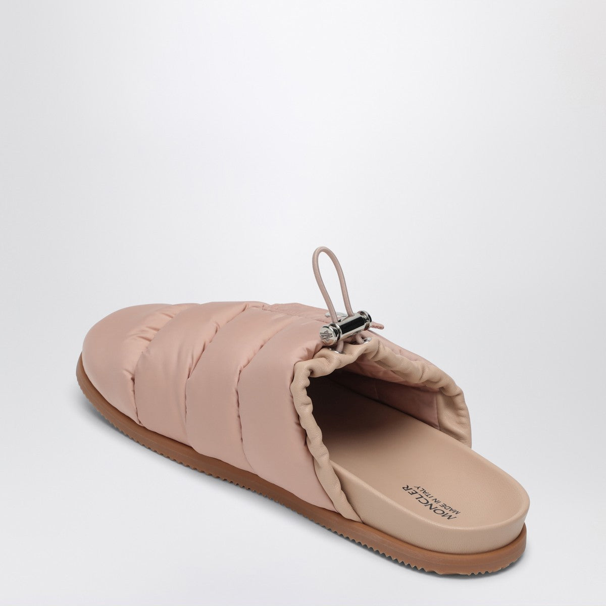 Moncler Mon Pocket pink nylon mules
