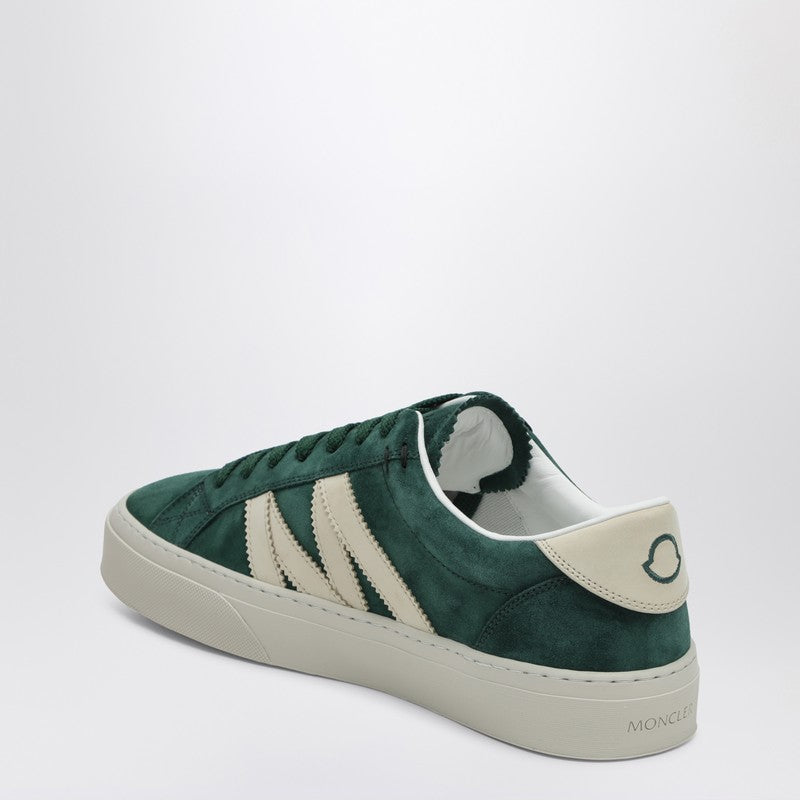 Baskets Monaco2 en cuir suédé vert Moncler