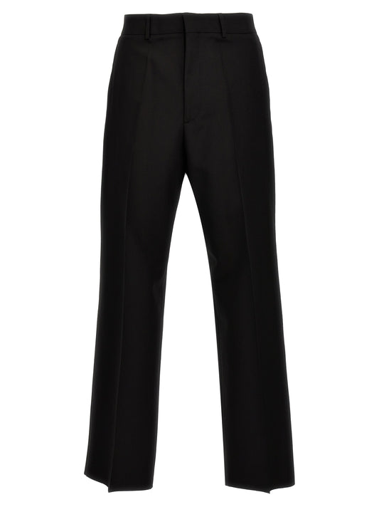 Valentino Garavani Wool Trousers for Men — Black Carrot Fit