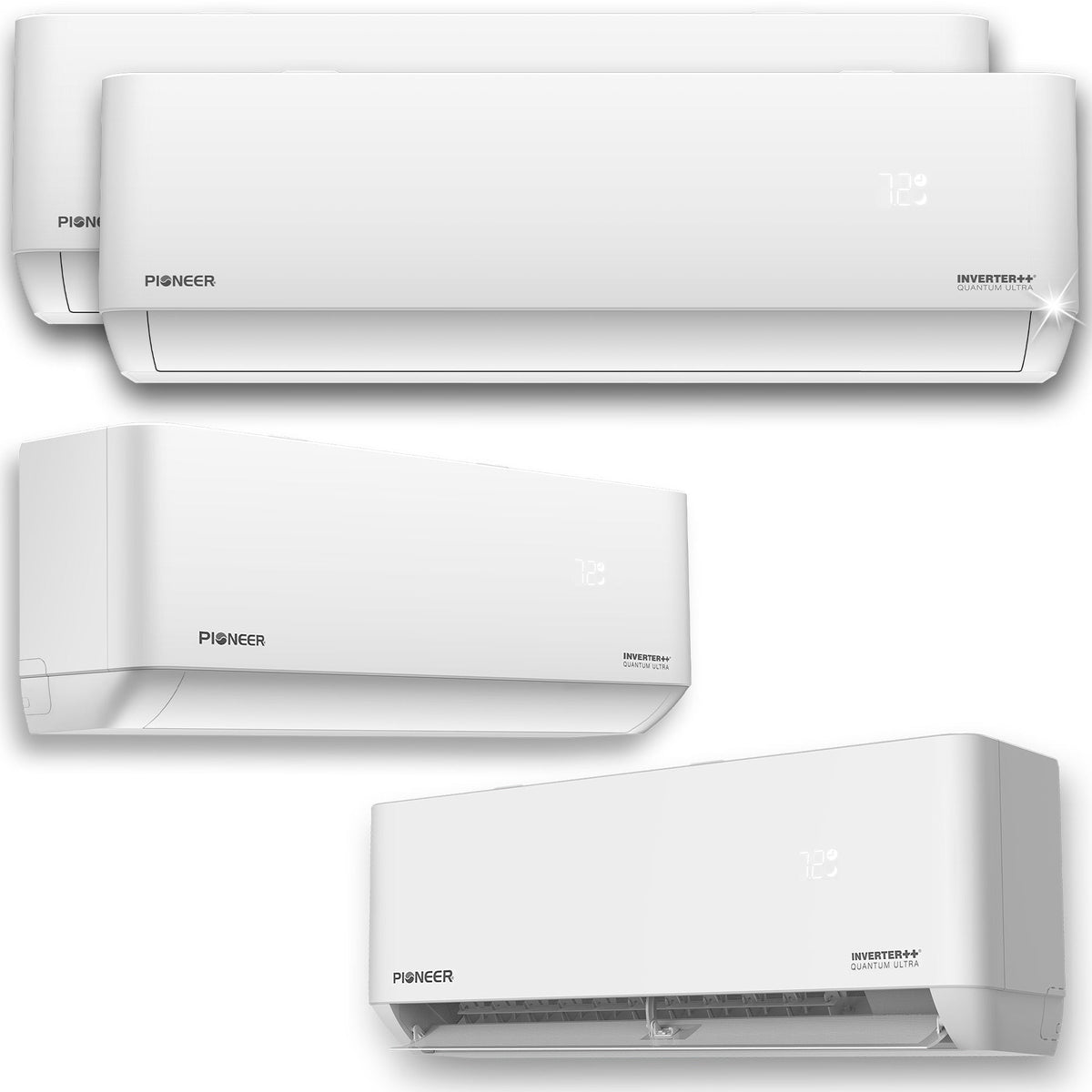 Pioneer Quad Split 36000 BTU 3-Ton Quantum Ultra Wi-Fi 22.5 SEER Energy-Star Multi (4) Zone Wall Mount Air Conditioner Heat Pump 230-Volt - WYT040GLSI24M4-9W-9W-9W-9W
