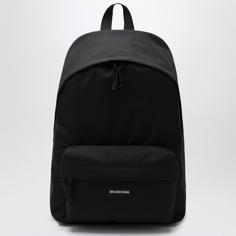 Balenciaga Black Explorer backpack with logo patch