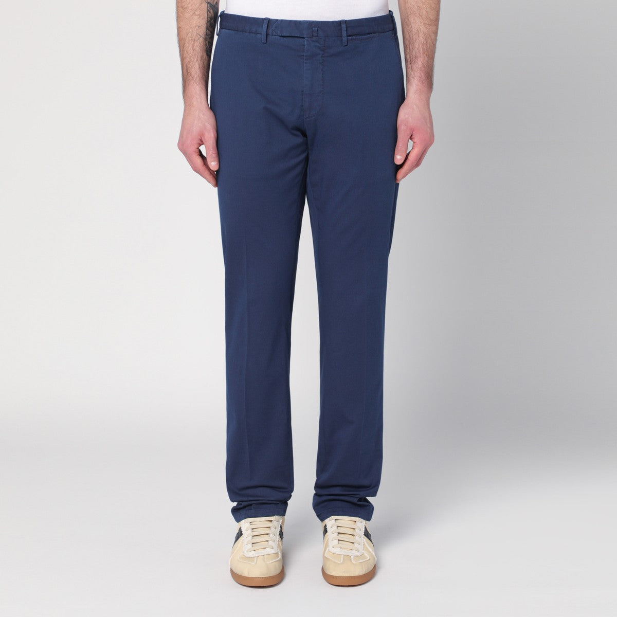 Pantalon bleu Santaniello en coton
