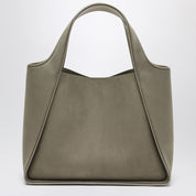 Stella McCartney Khaki-coloured medium Stella Logo bag in eco-leather