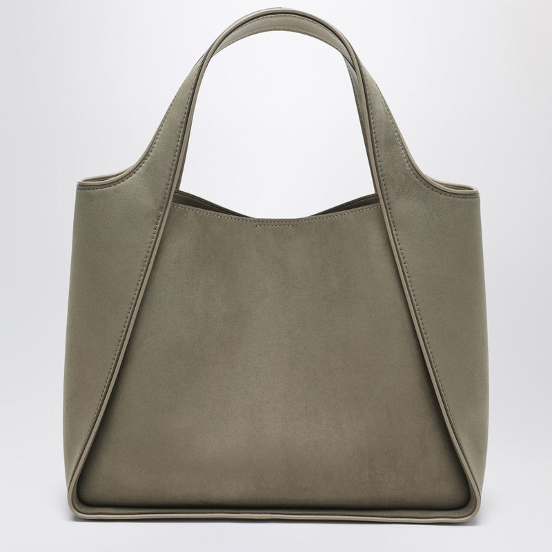 Stella McCartney Khaki-coloured medium Stella Logo bag in eco-leather