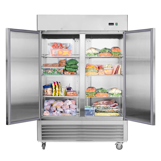 Chery Industrial [CLEARANCE] 54"W Commercial Freezer 42 cu. ft. 2 Solid Door Reach-In Freezer - C_N818P191848S