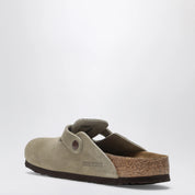 Taupe suede Boston clogs by Birkenstock