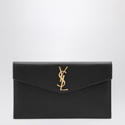 Bolso de mano Saint Laurent Uptown Cassandre negro en cuero granulado granulado