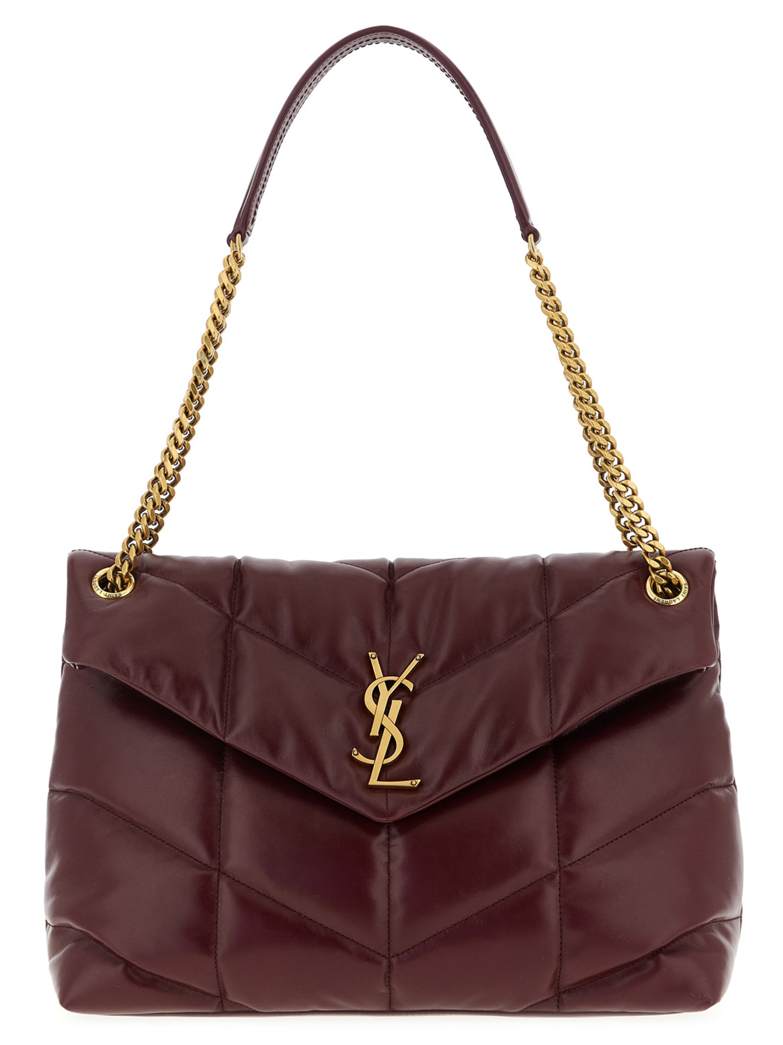 Saint Laurent Puffer Shoulder Bag — Bordeaux | Aumifour