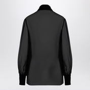 Valentino Semi-transparent black silk chiffon shirt