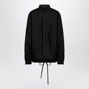 Valentino Black shirt with drawstring in wool silk mohair