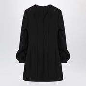 Valentino Black mini dress with rose appliqué