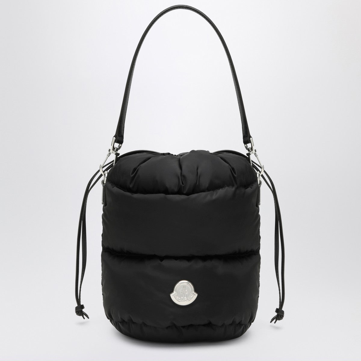 Moncler Caradoc black bucket bag — padded nylon luxury