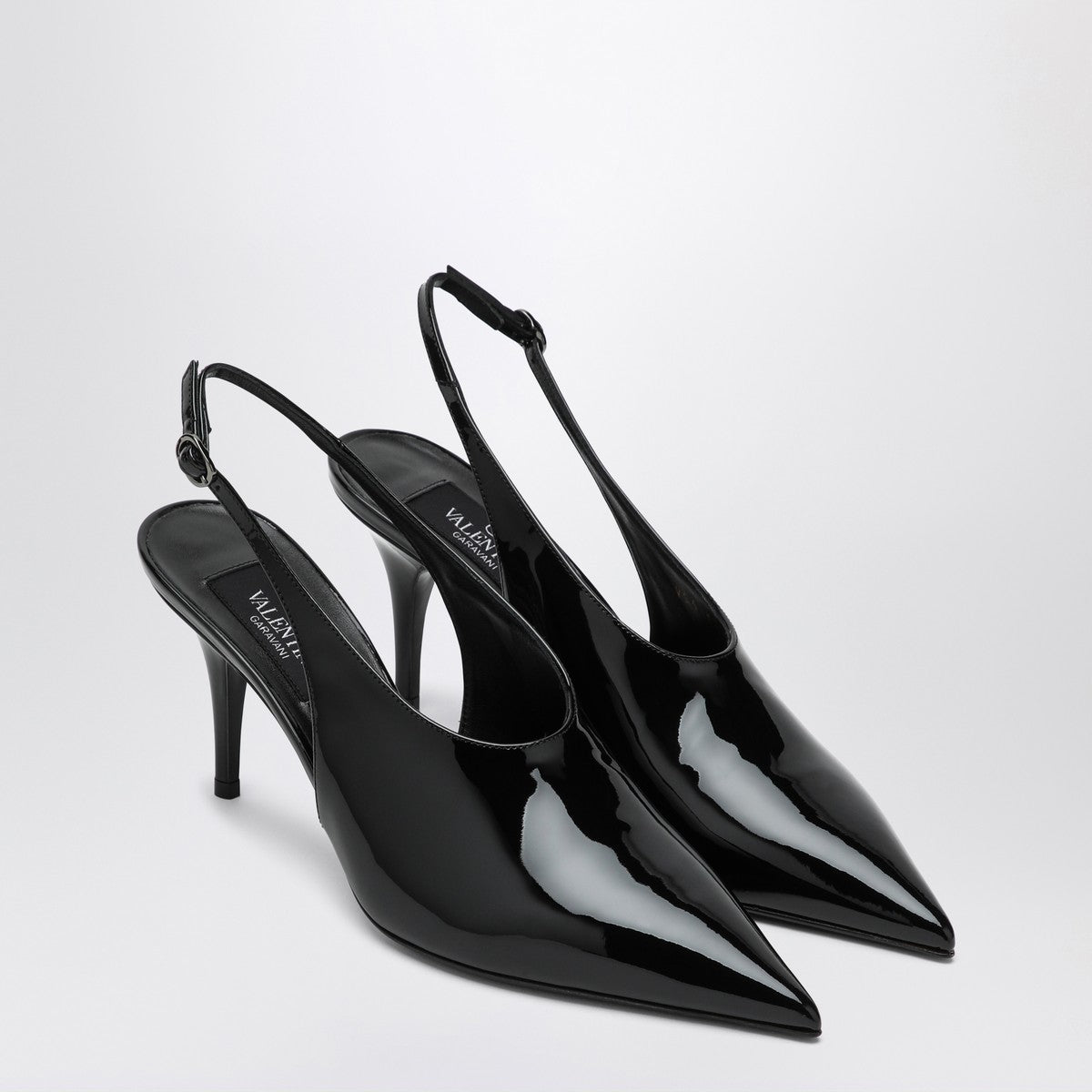 Valentino Garavani Le salon black patent leather slingback pumps