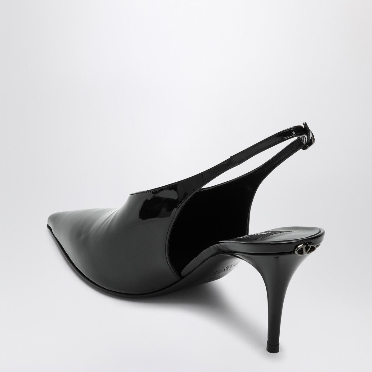 Valentino Garavani Le salon black patent leather slingback pumps