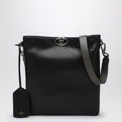 Sac porté épaule en cuir noir Valentino Garavani Vlogo Locker